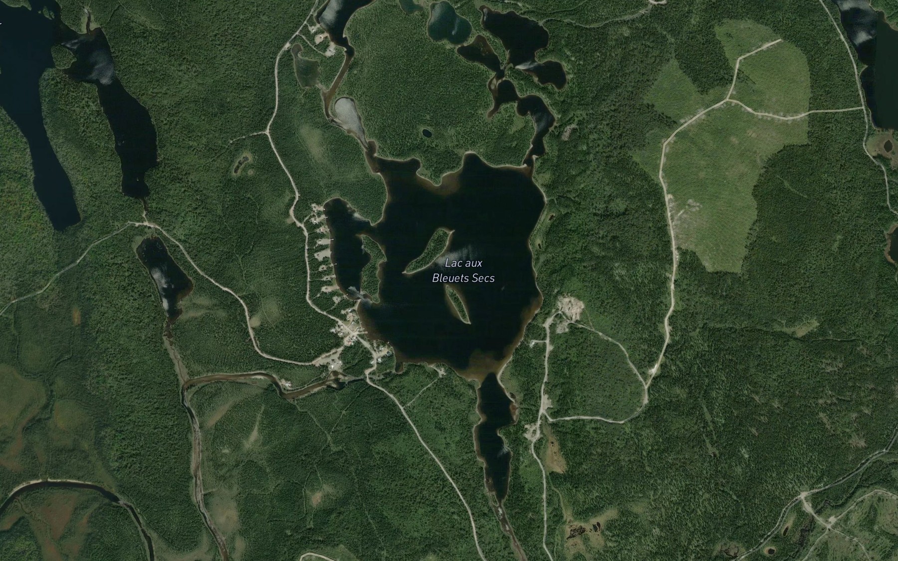 Satellite map of the Lac aux Bleuets Secs