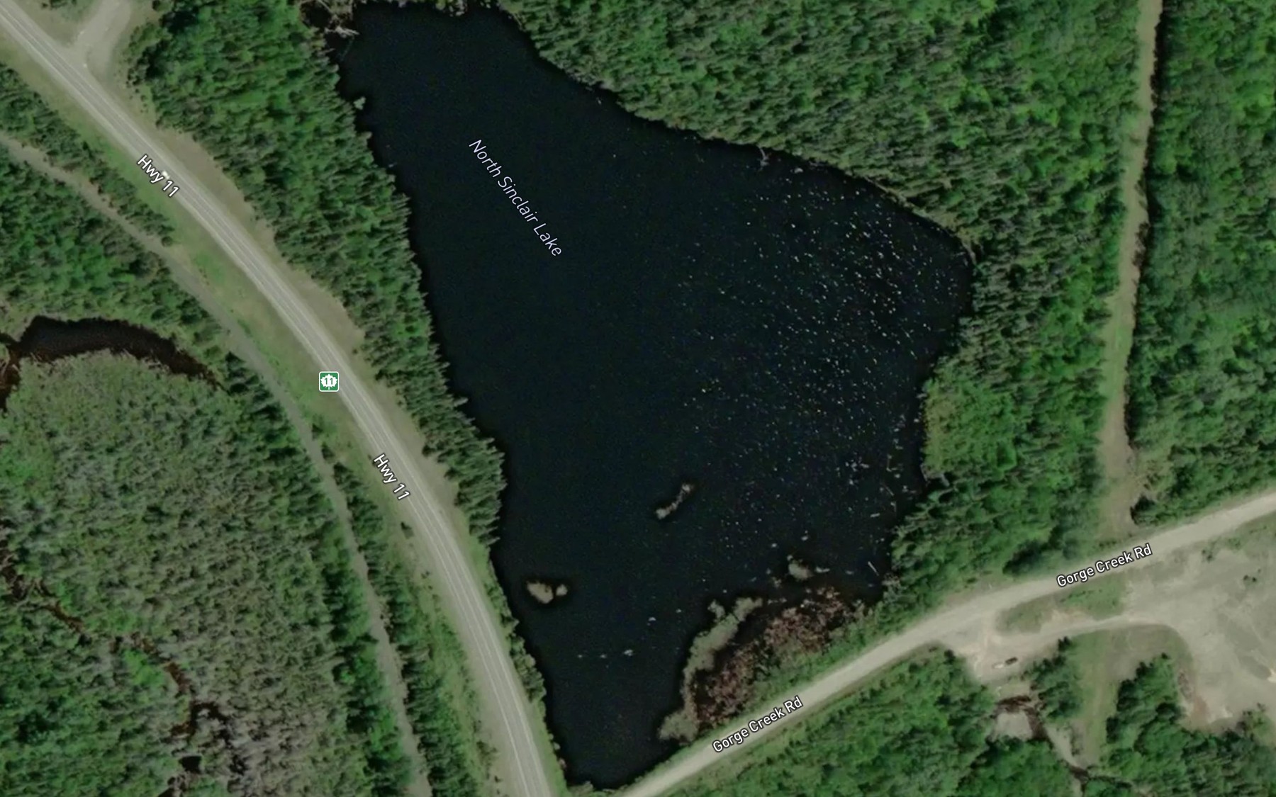 Satellite map of the North Sinclair Lake