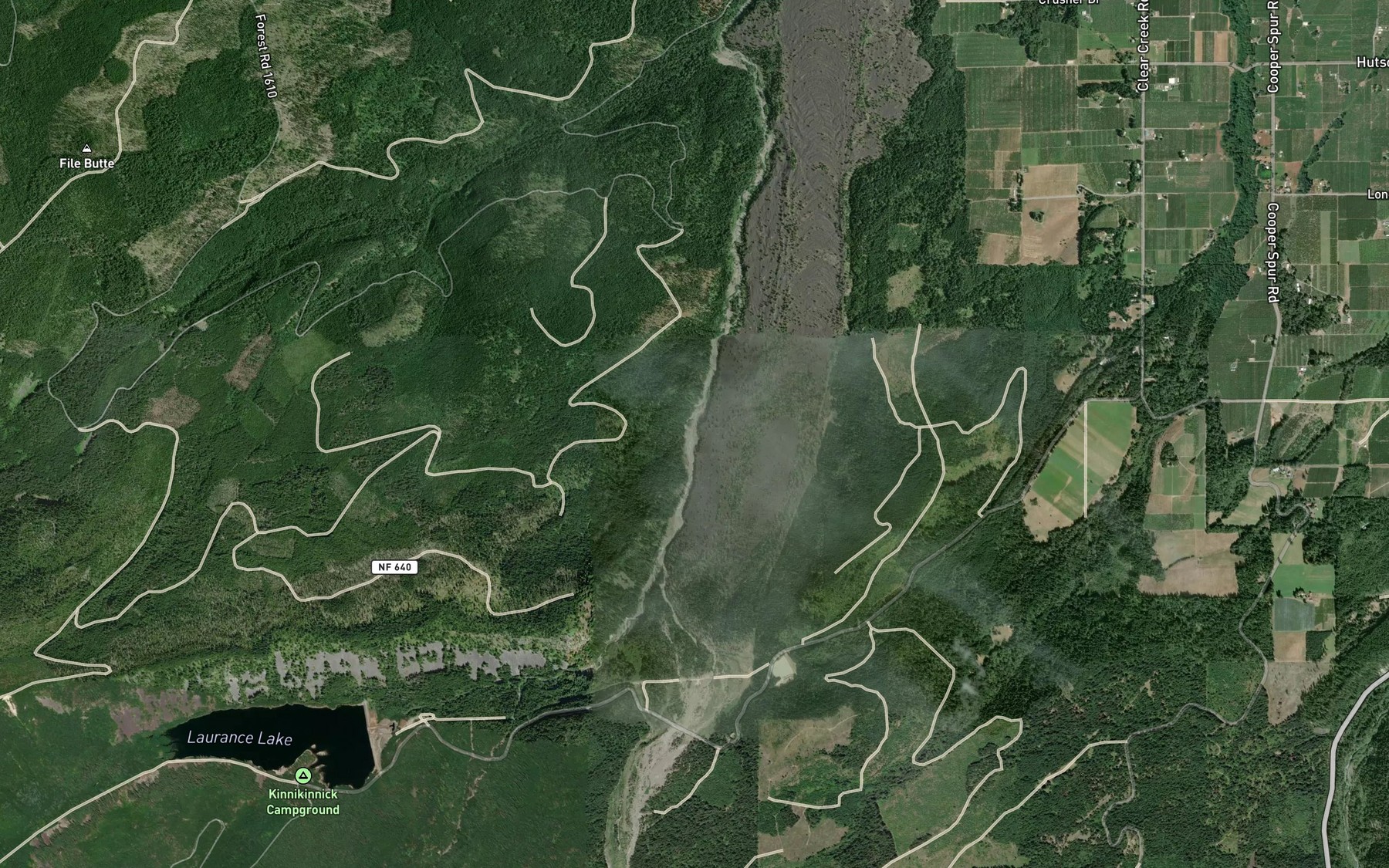 Satellite map of the Squeegee Creek