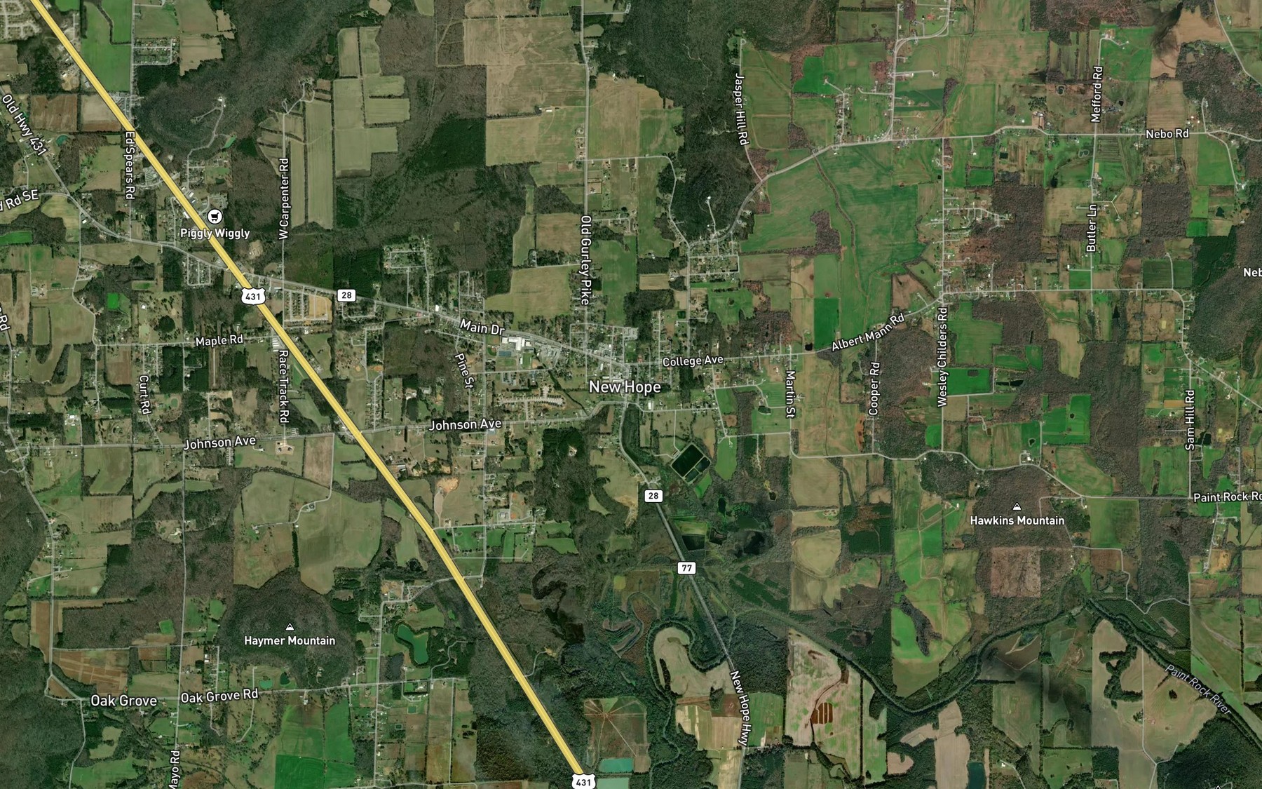 Satellite map of the New Hope Spring