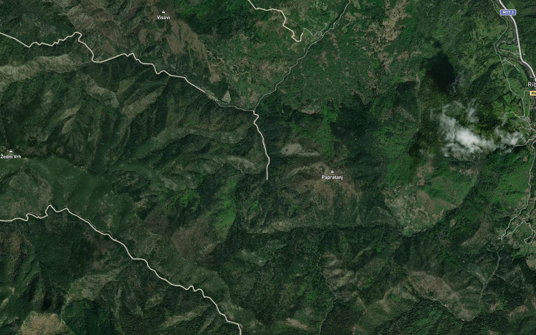 Satellite map of the Plavusnica