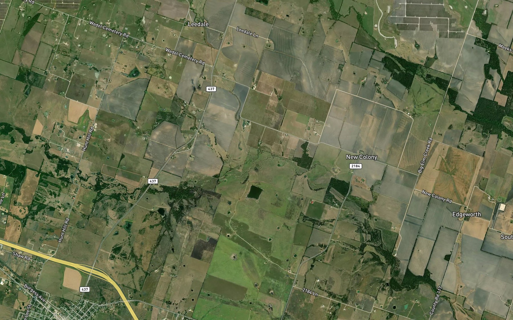 Satellite map of the Whatley Branch