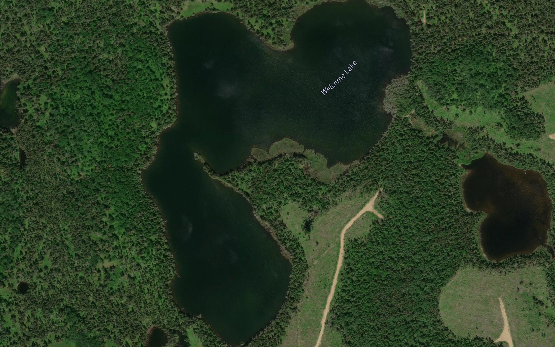 Satellite map of the Welcome Lake