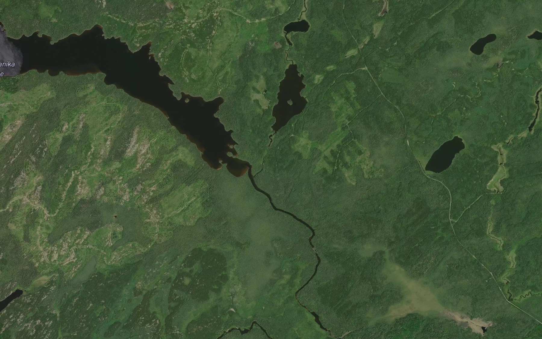 Satellite map of the Jawbone Creek