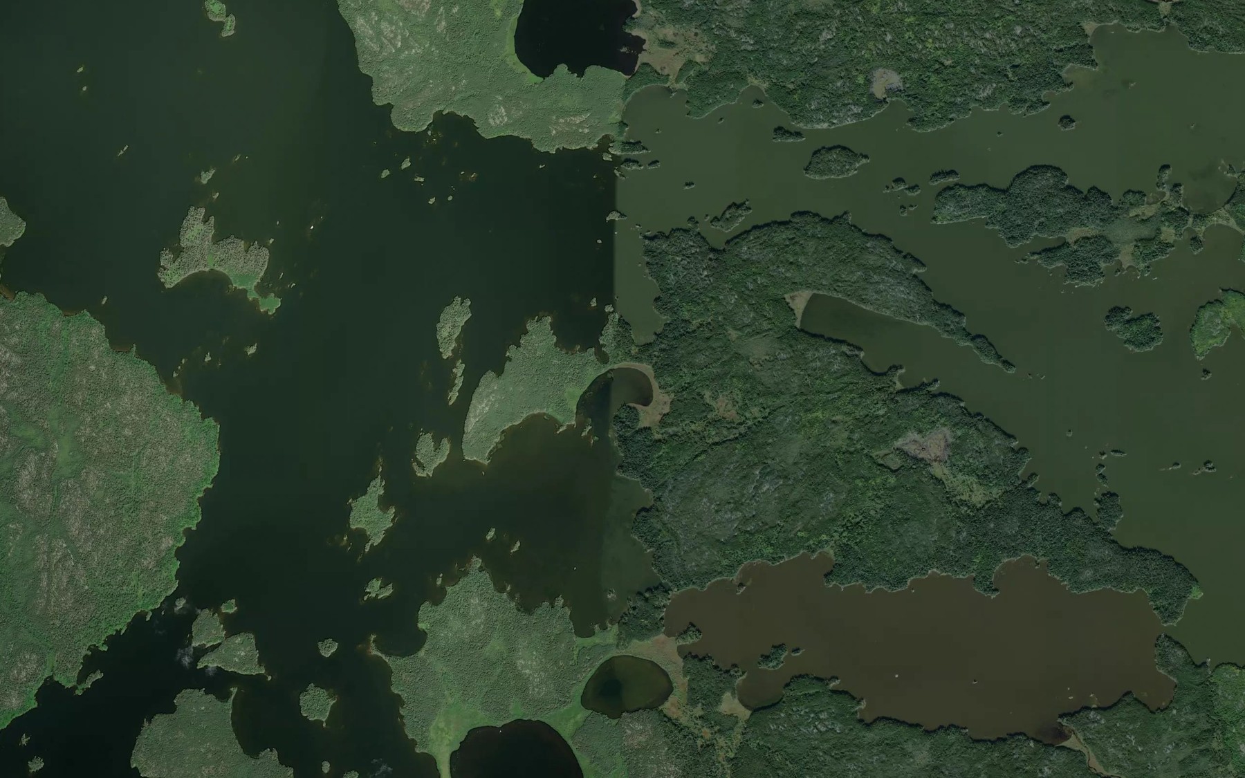 Satellite map of the Wass Lake