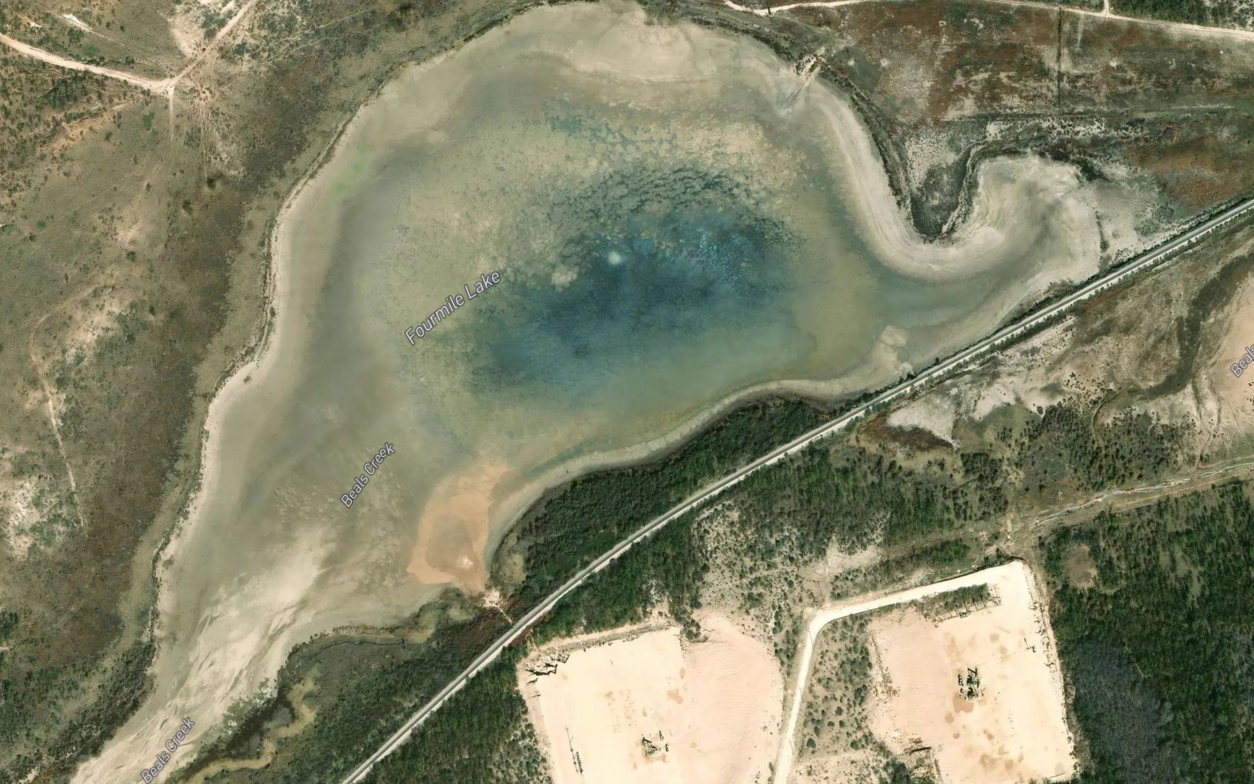 Satellite map of the Fourmile Lake