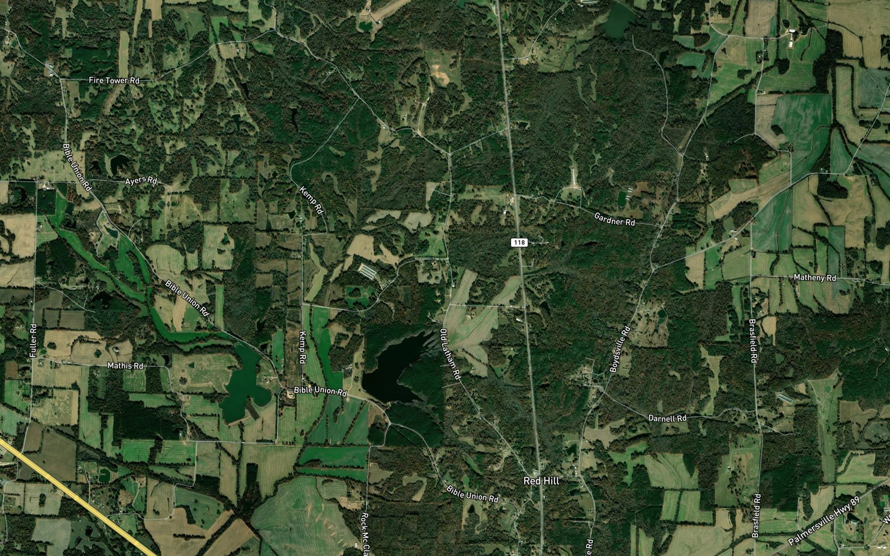 Satellite map of the Cooper Pond