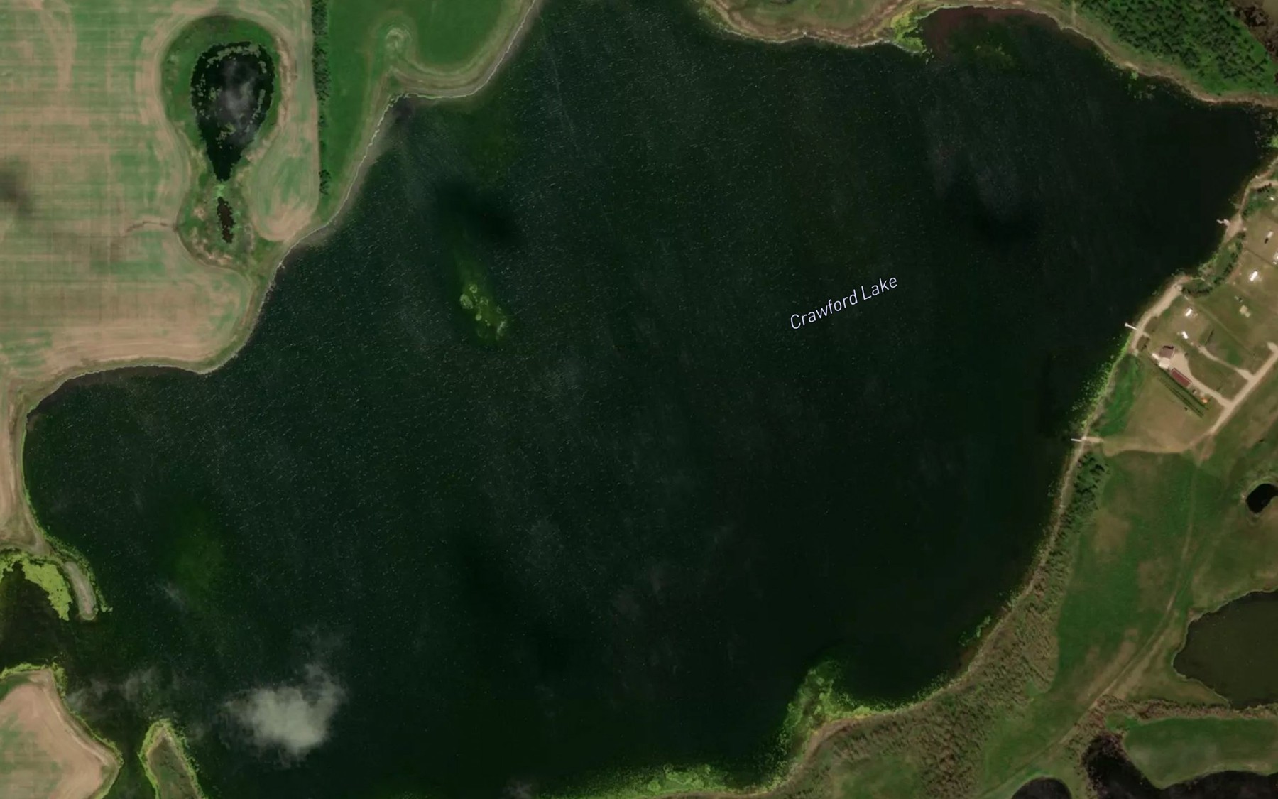 Satellite map of the Crawford Lake