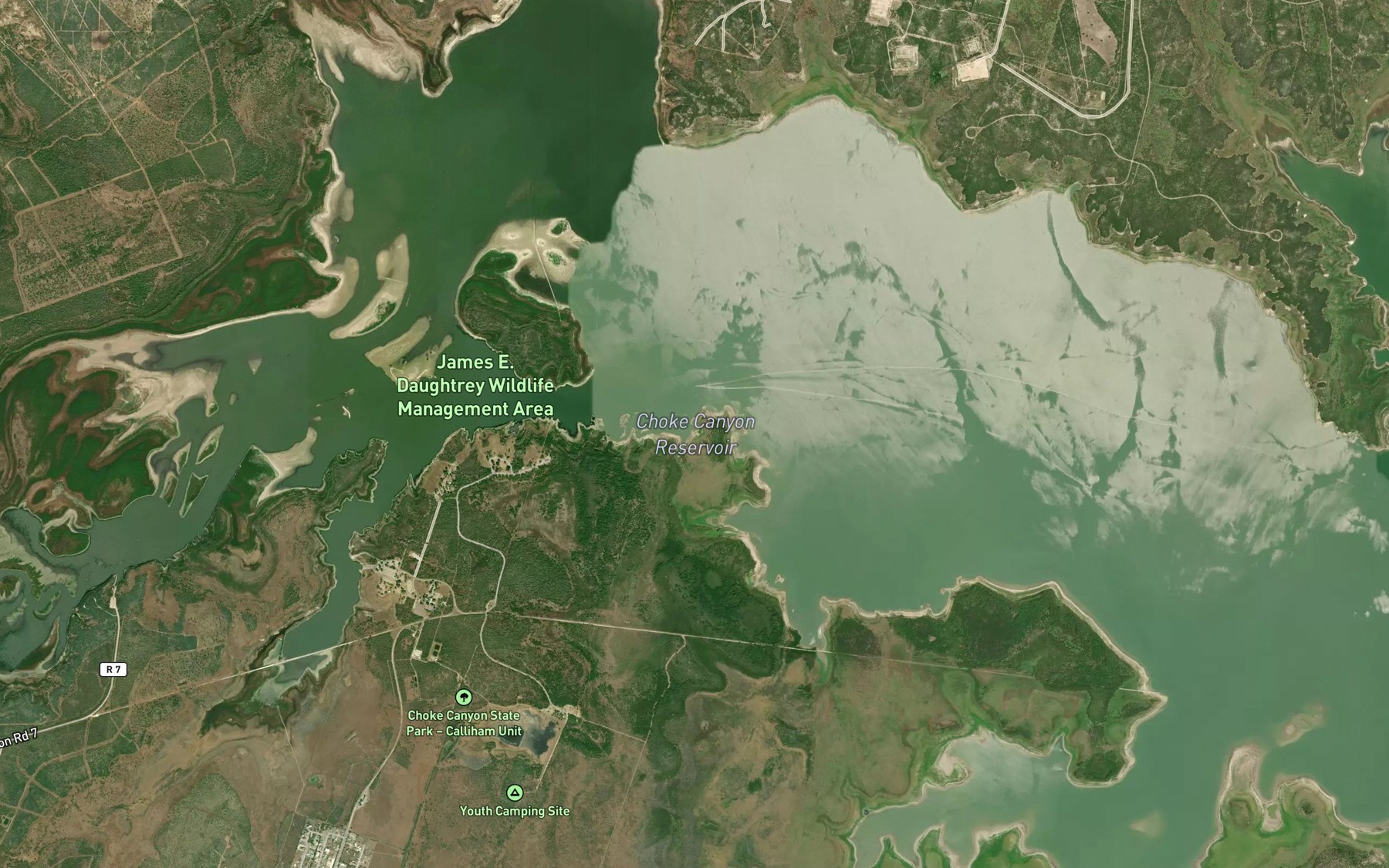 Satellite map of the Yarbrough Lake