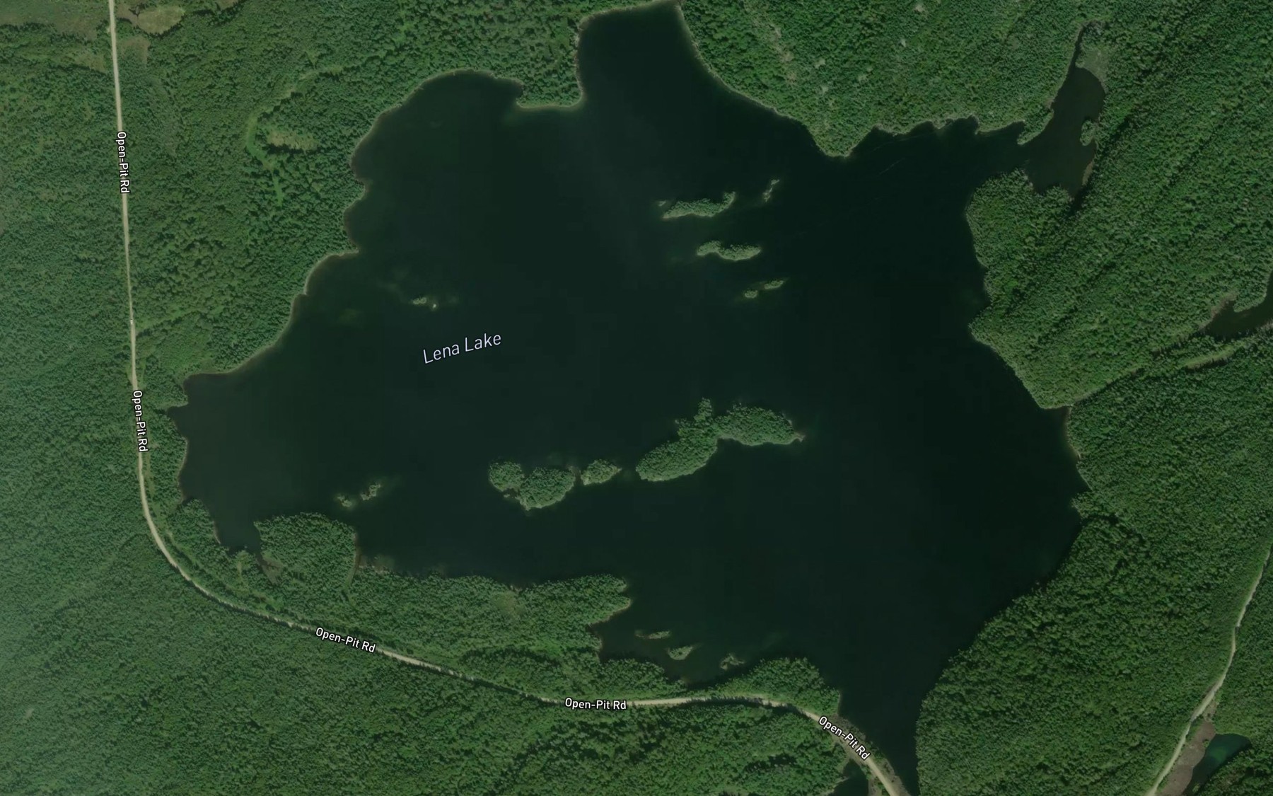 Satellite map of the Lena Lake