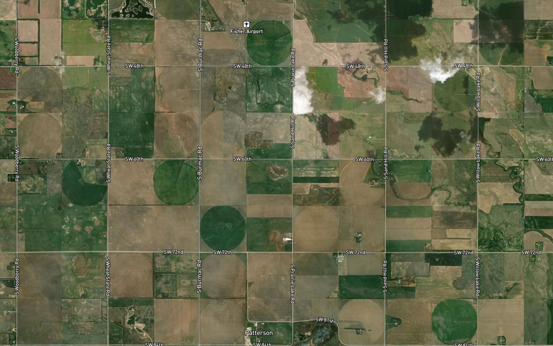 Satellite map of the Saucer Lake