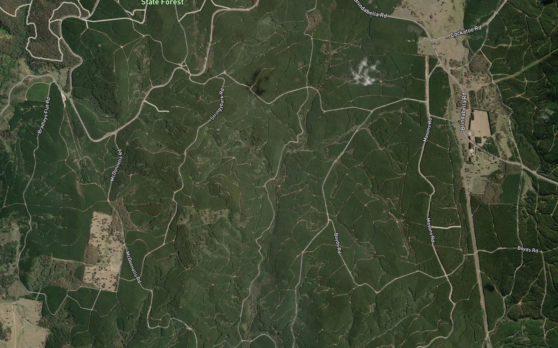 Satellite map of the Little Sandy Creek