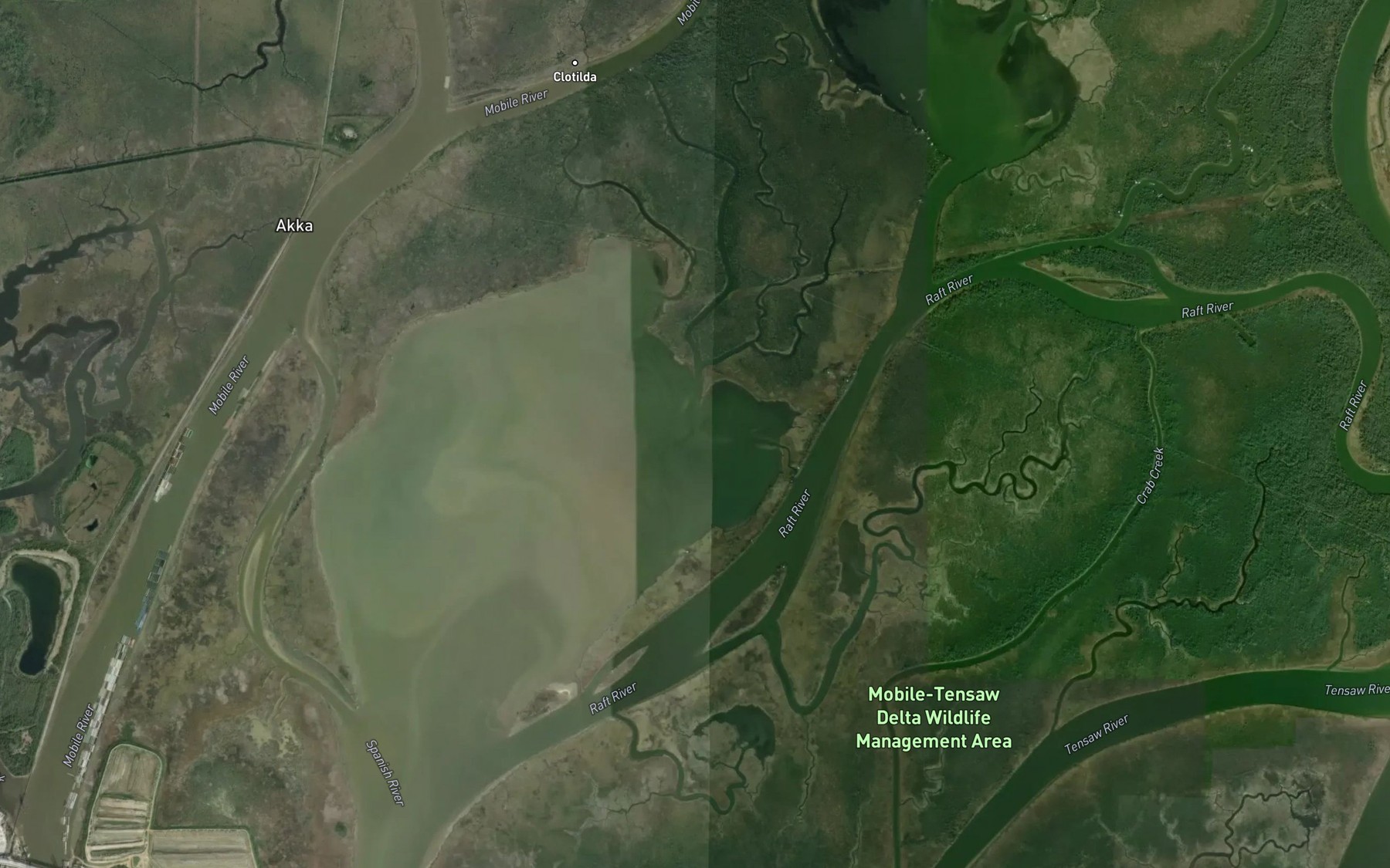 Satellite map of the Jims Creek