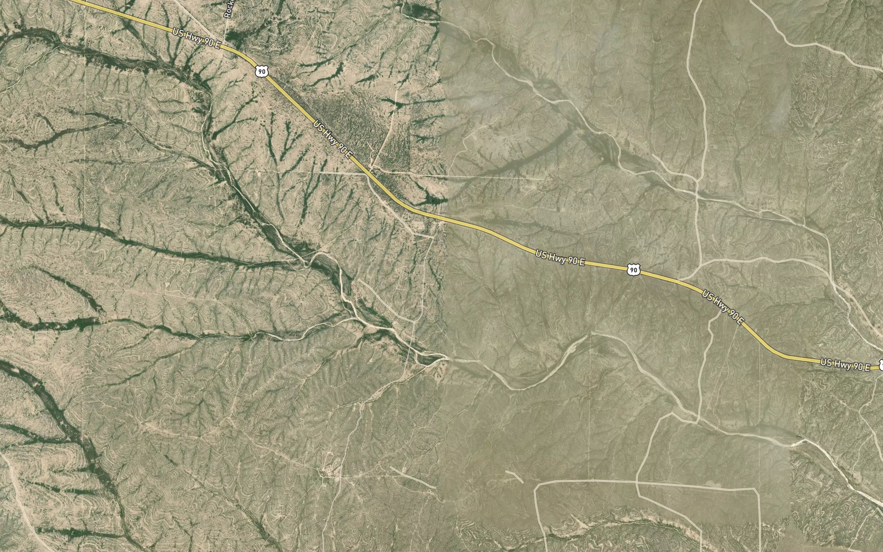 Satellite map of the Cedars Springs