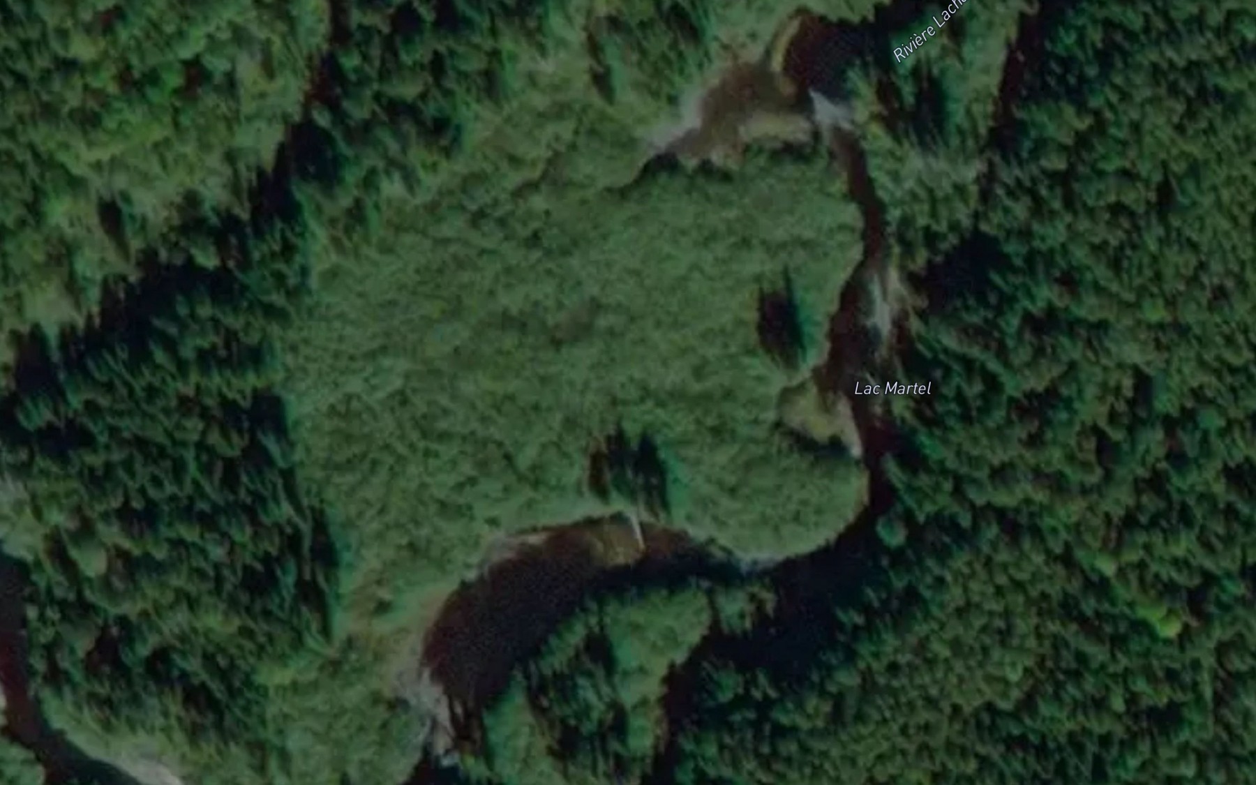 Satellite map of the Lac Martel