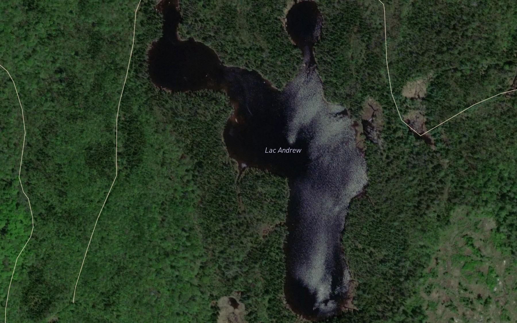 Satellite map of the Lac Andrew