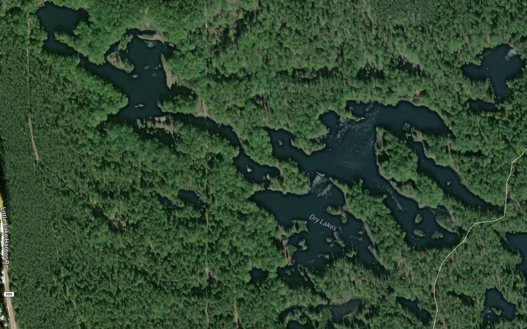 Satellite map of the Dry Lakes