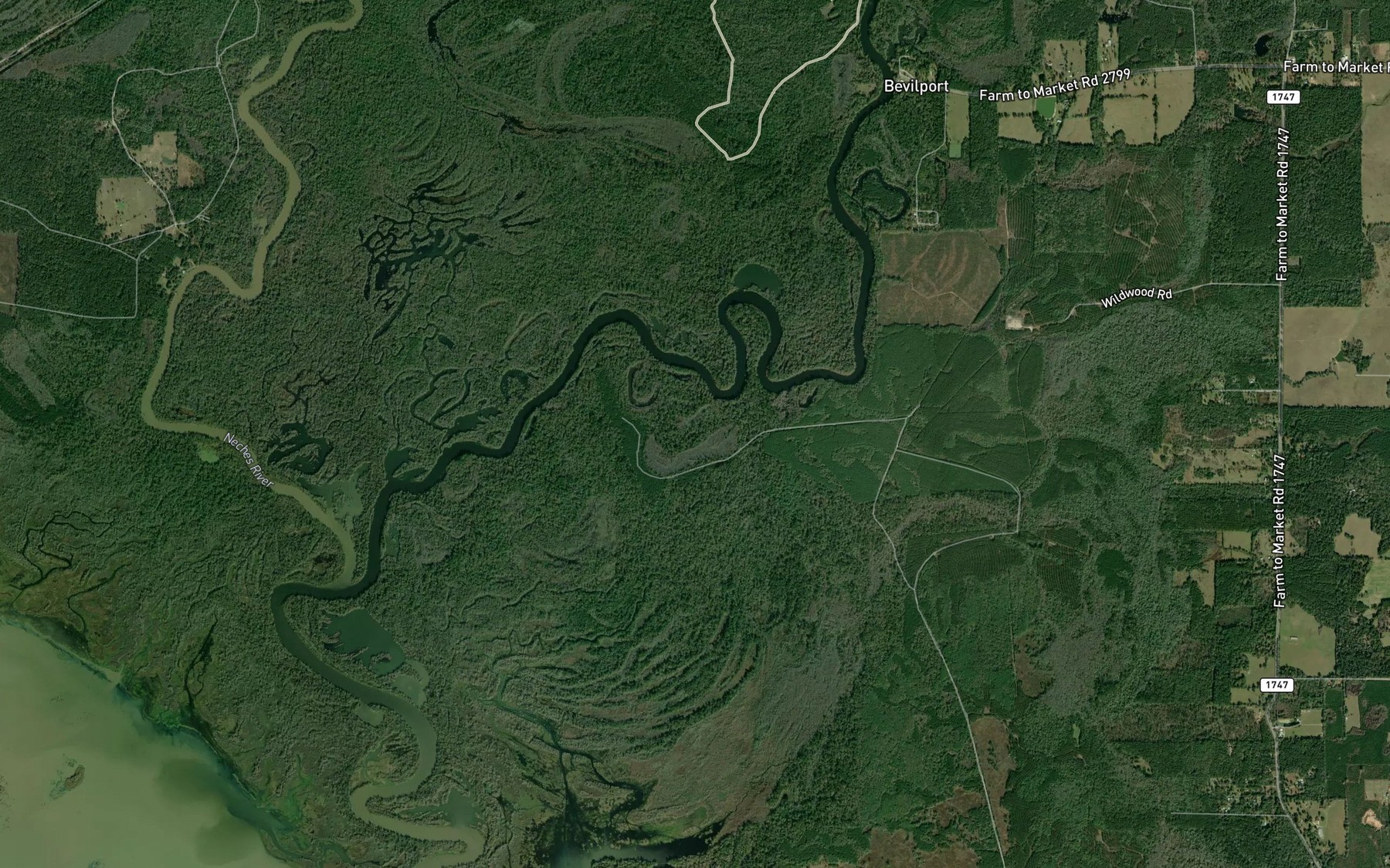 Satellite map of the Hamilton Lake