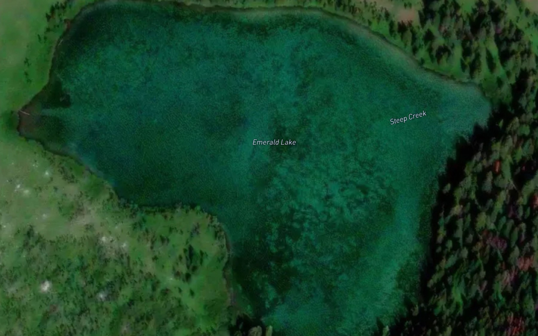 Satellite map of the Emerald Lake