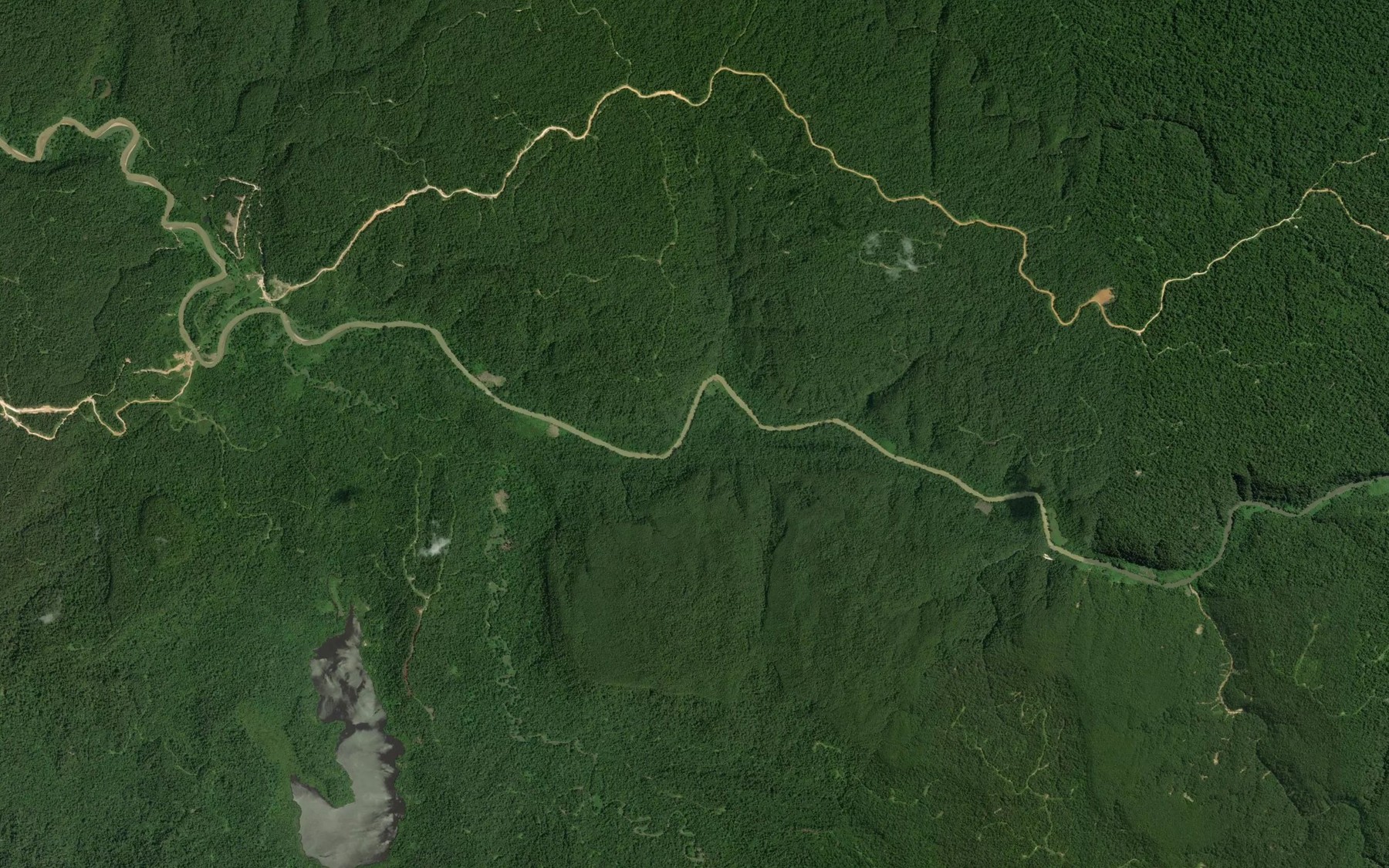 Satellite map of the Aek Hajinan