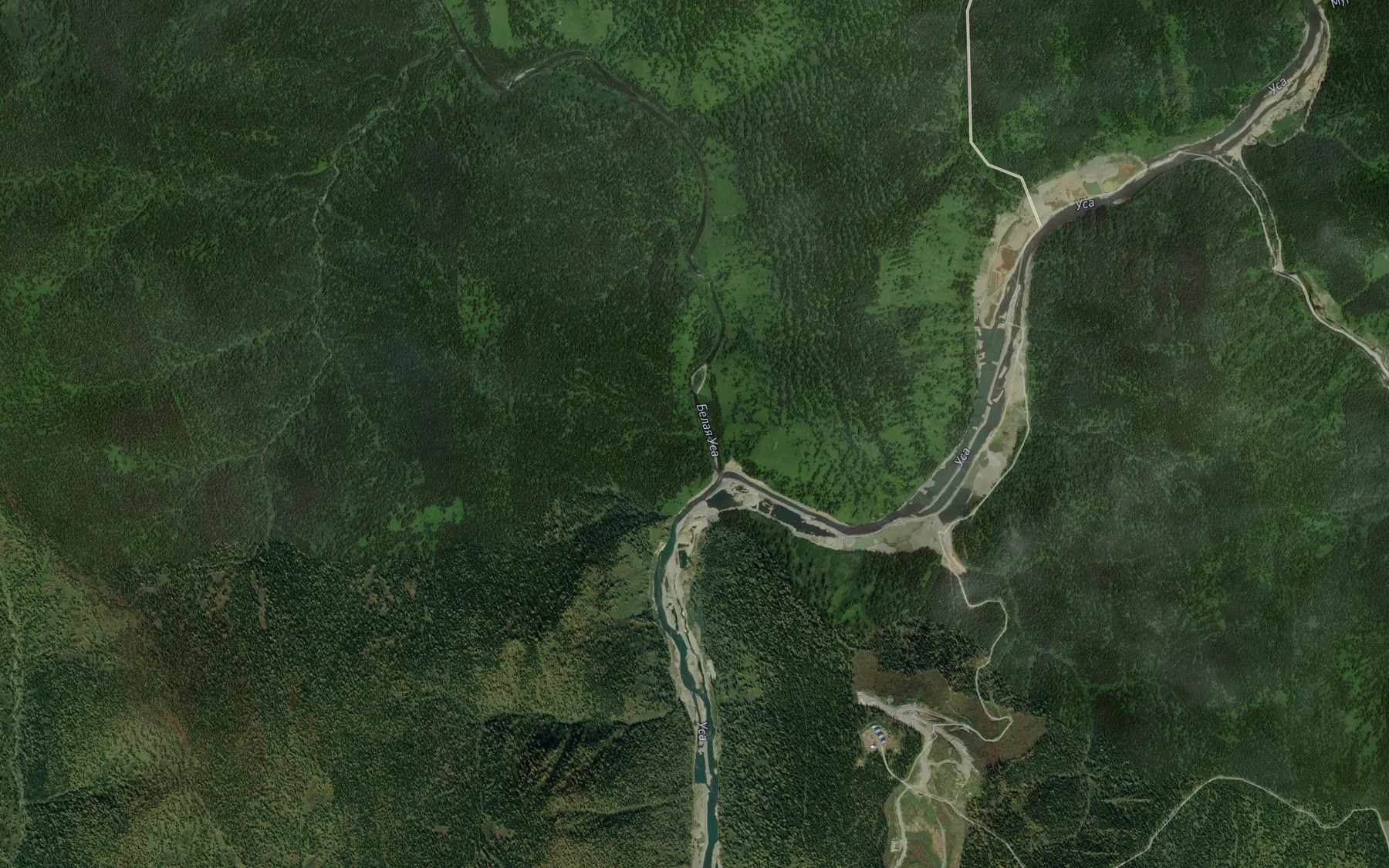 Satellite map of the Belaya Usa