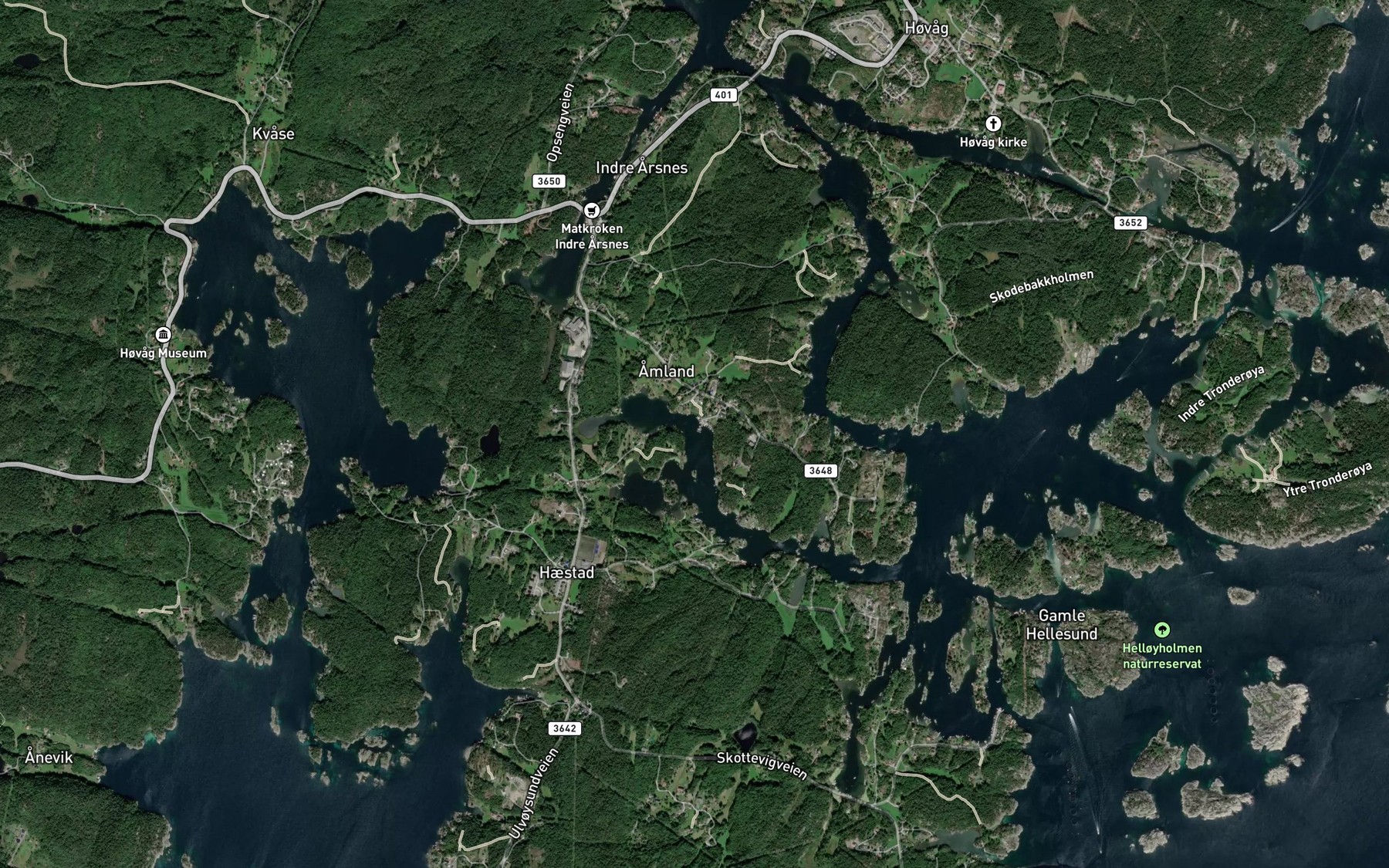 Satellite map of the Amlandskilen