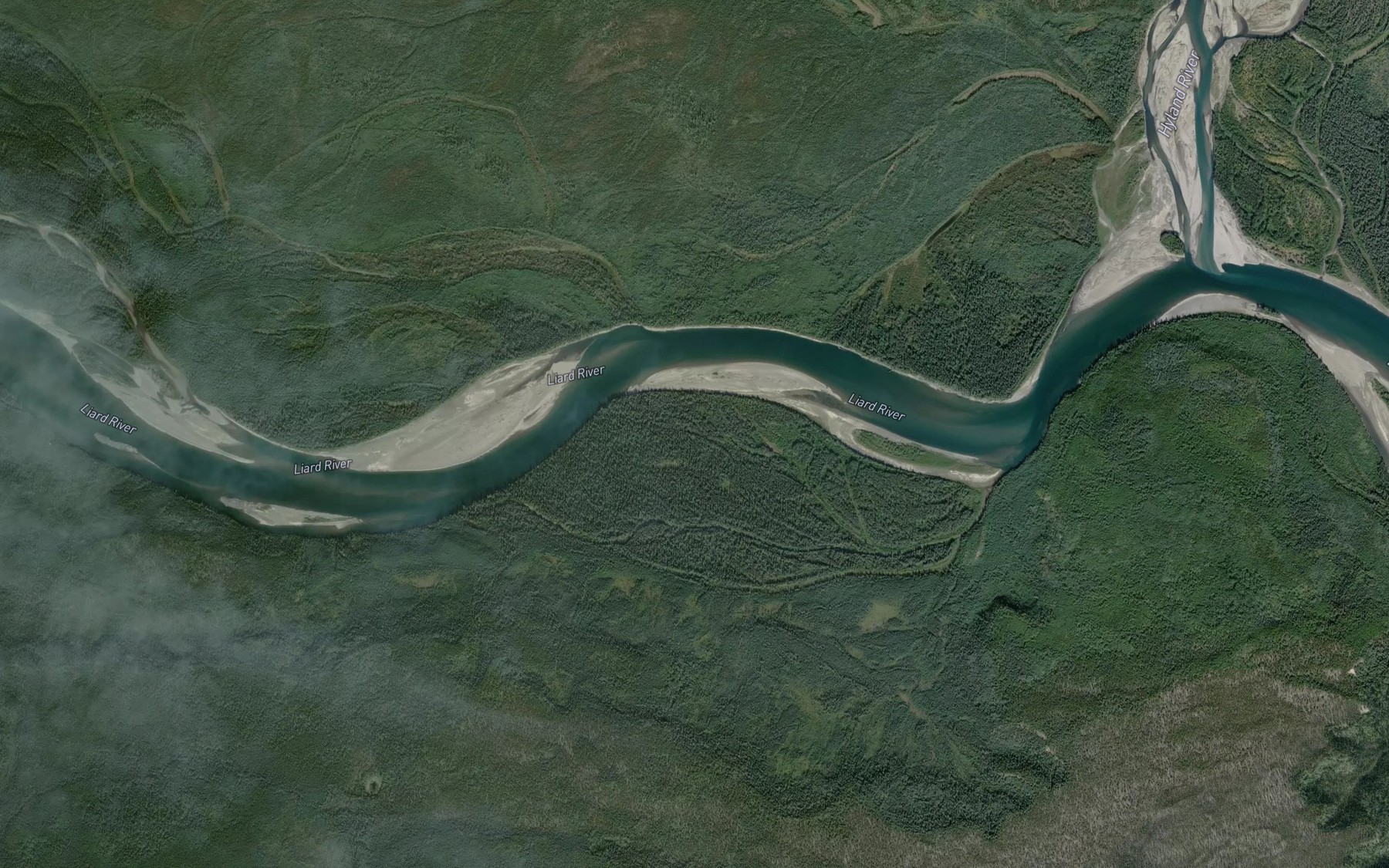 Satellite map of the Black Angus Creek