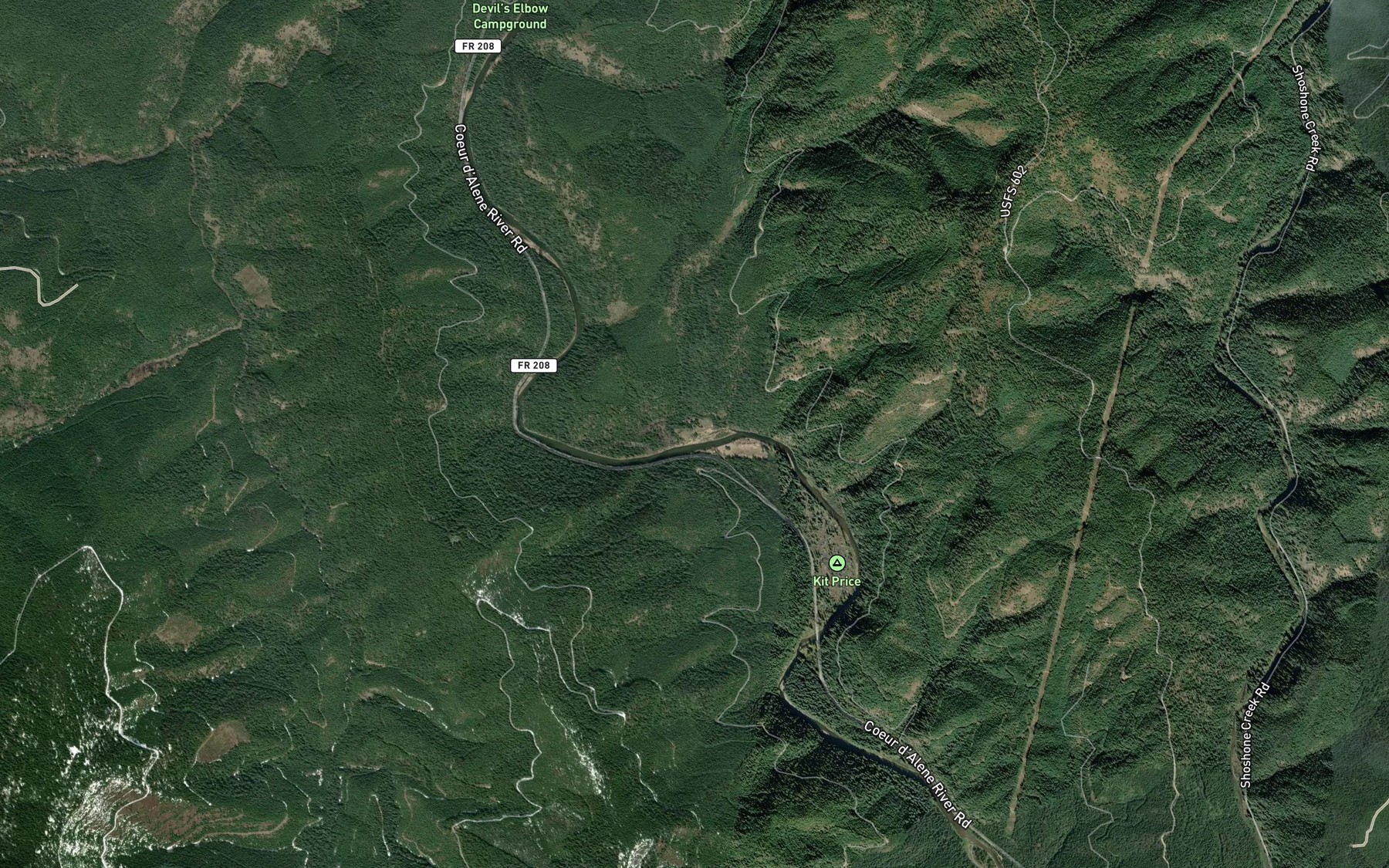 Satellite map of the Dry Creek