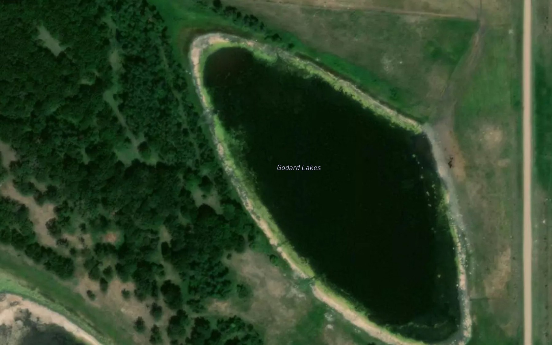 Satellite map of the Godard Lakes