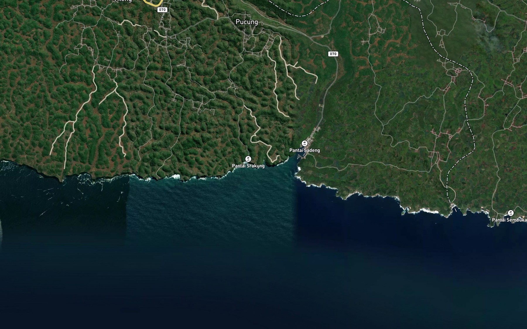 Satellite map of the Teluk Menyer