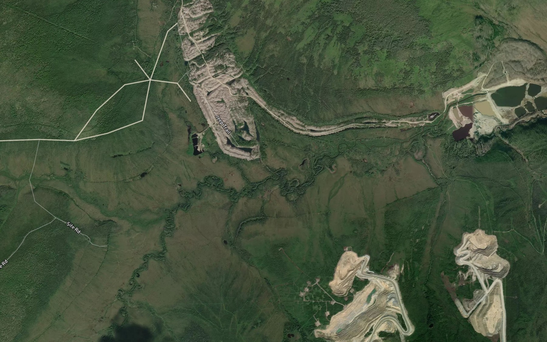 Satellite map of the Fairbanks Creek