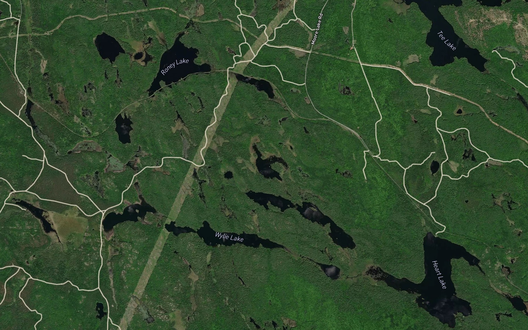 Satellite map of the Mossberry Lake