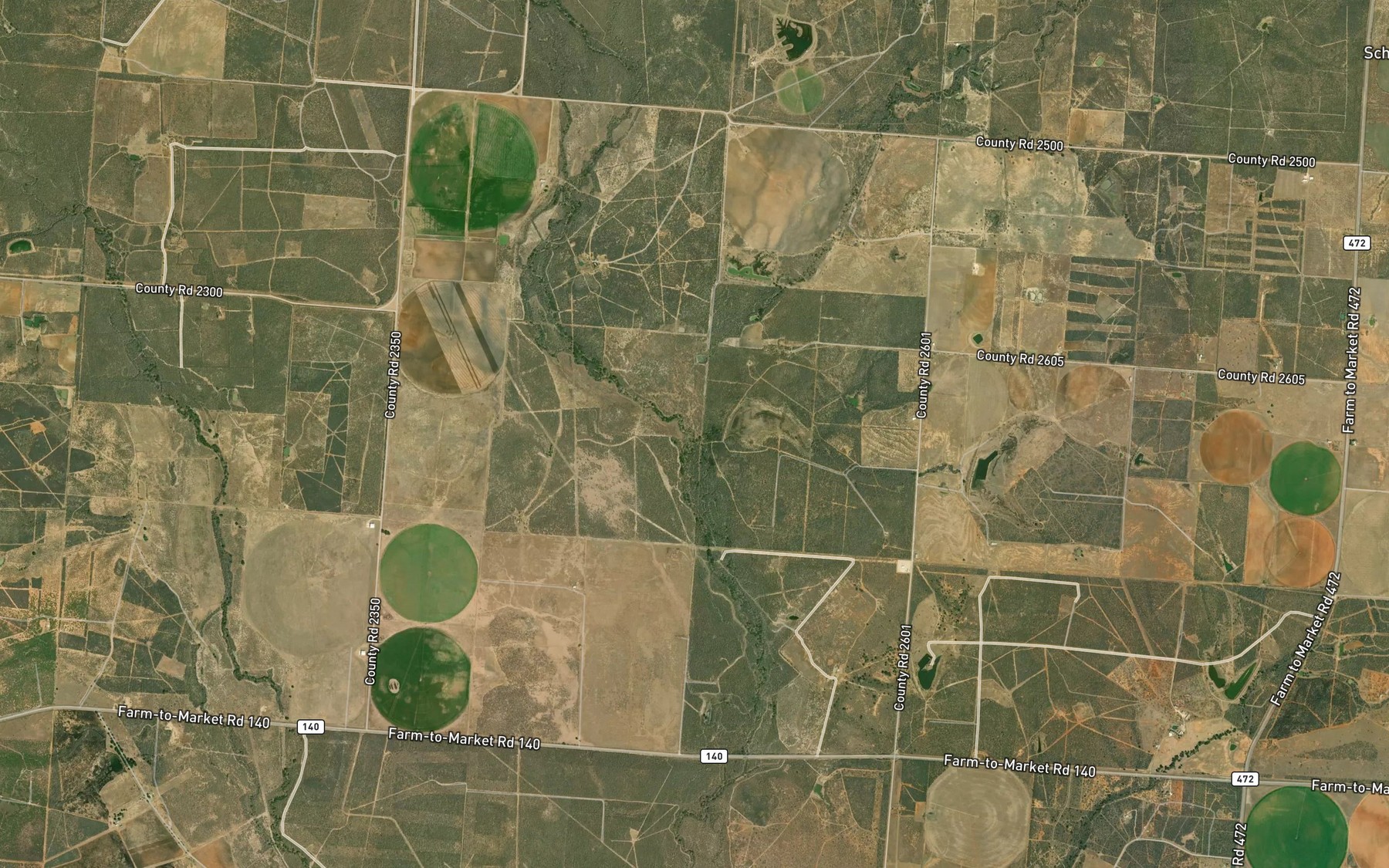 Satellite map of the Becerro Creek