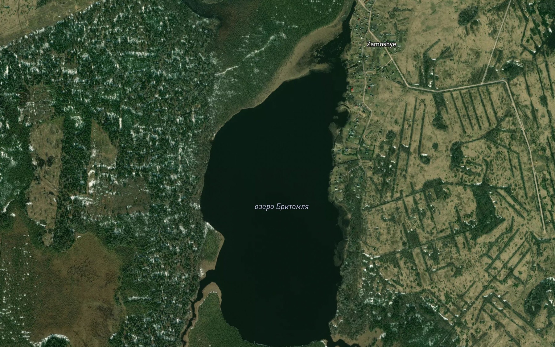 Satellite map of the Ozero Britomlya
