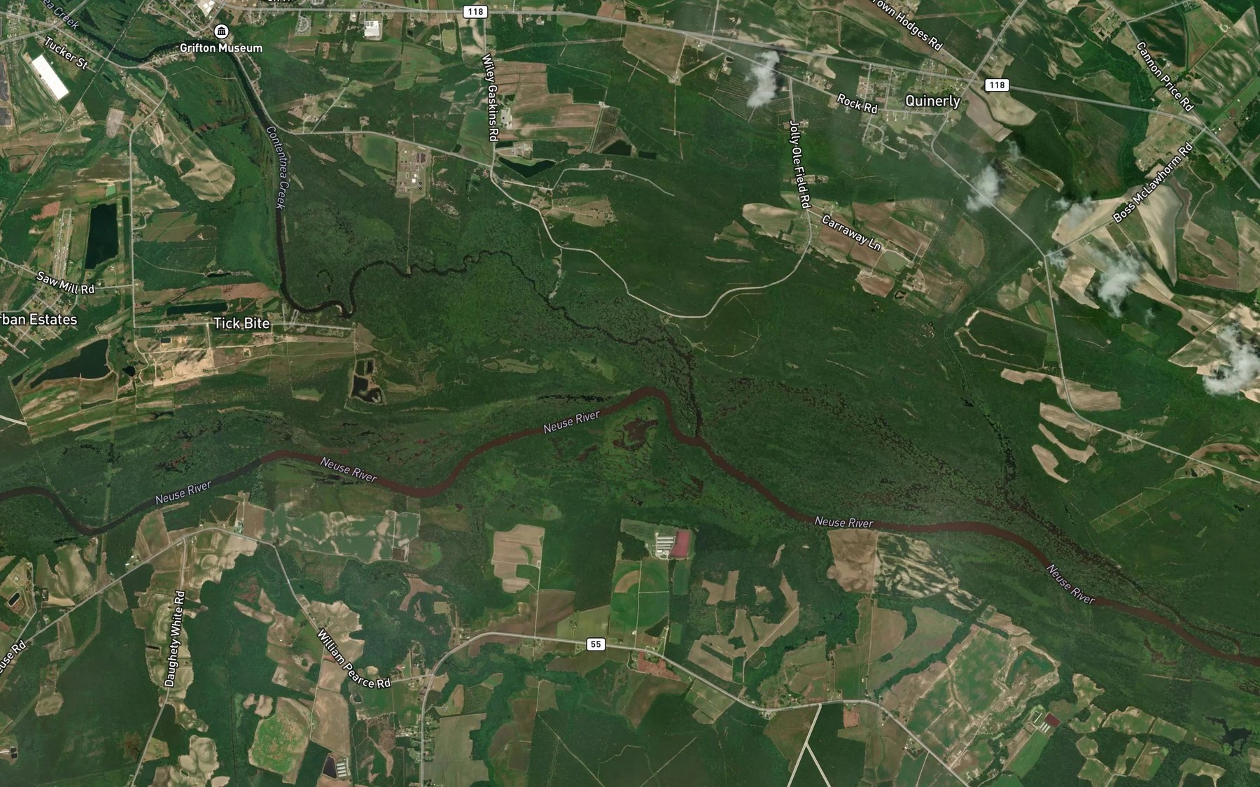 Satellite map of the Jacks Slough