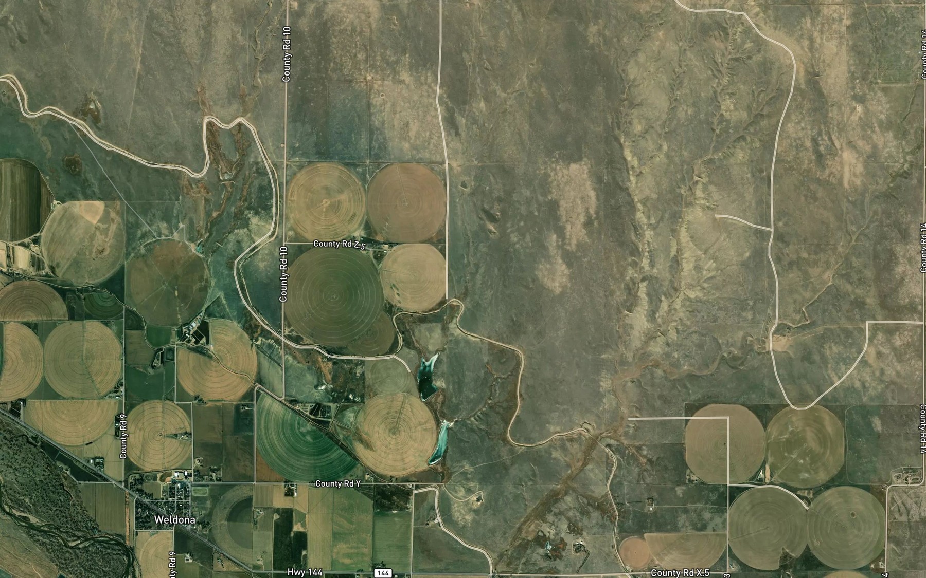 Satellite map of the Lamborn Reservoir Number 1