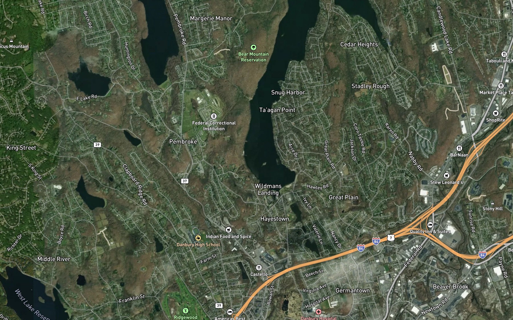 Satellite map of the Lower Pine Cove