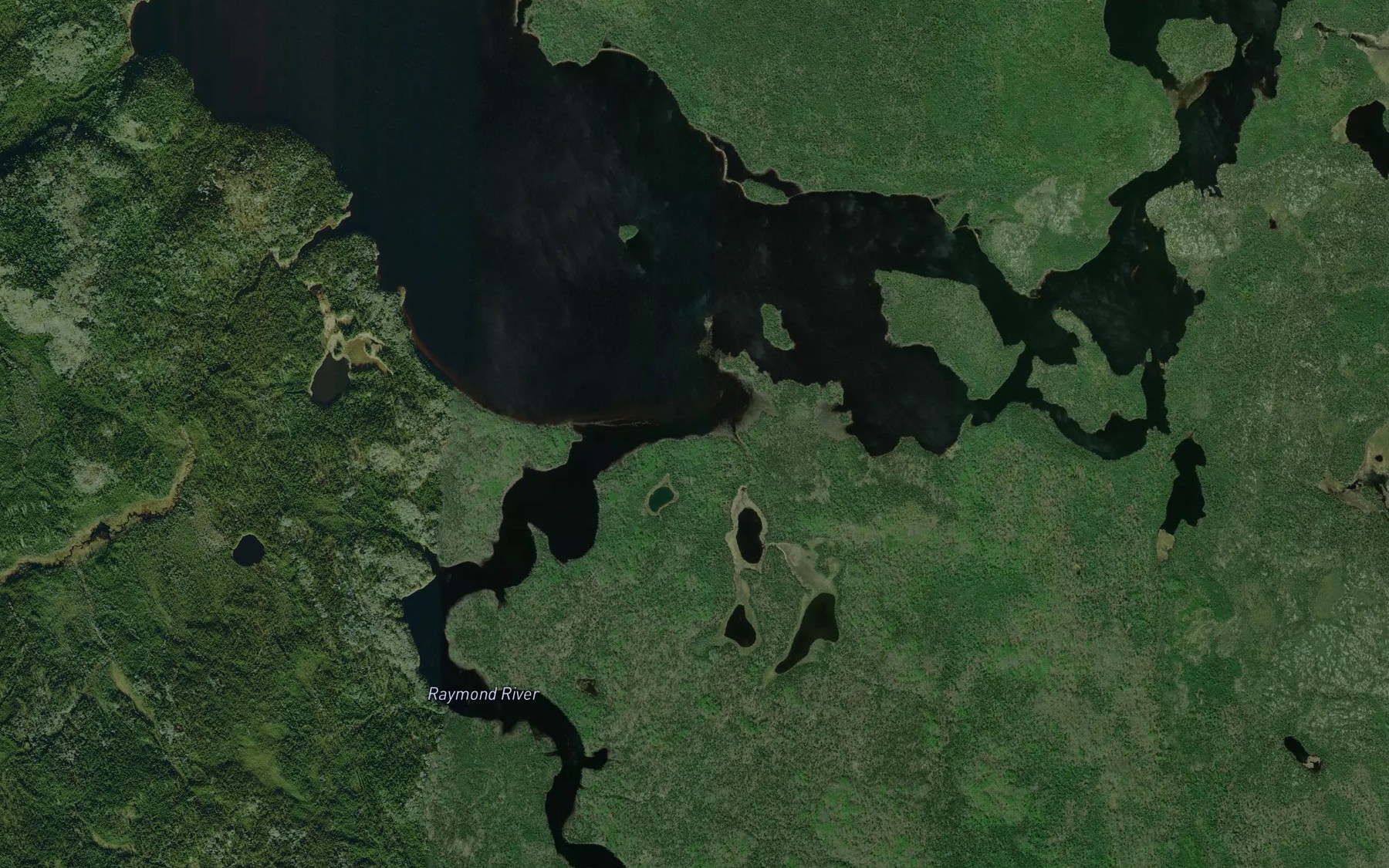 Satellite map of the Raymond River