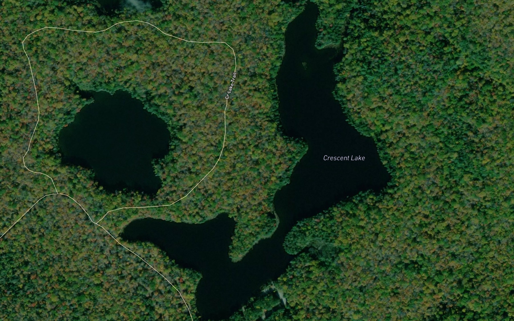 Satellite map of the Crescent Lake