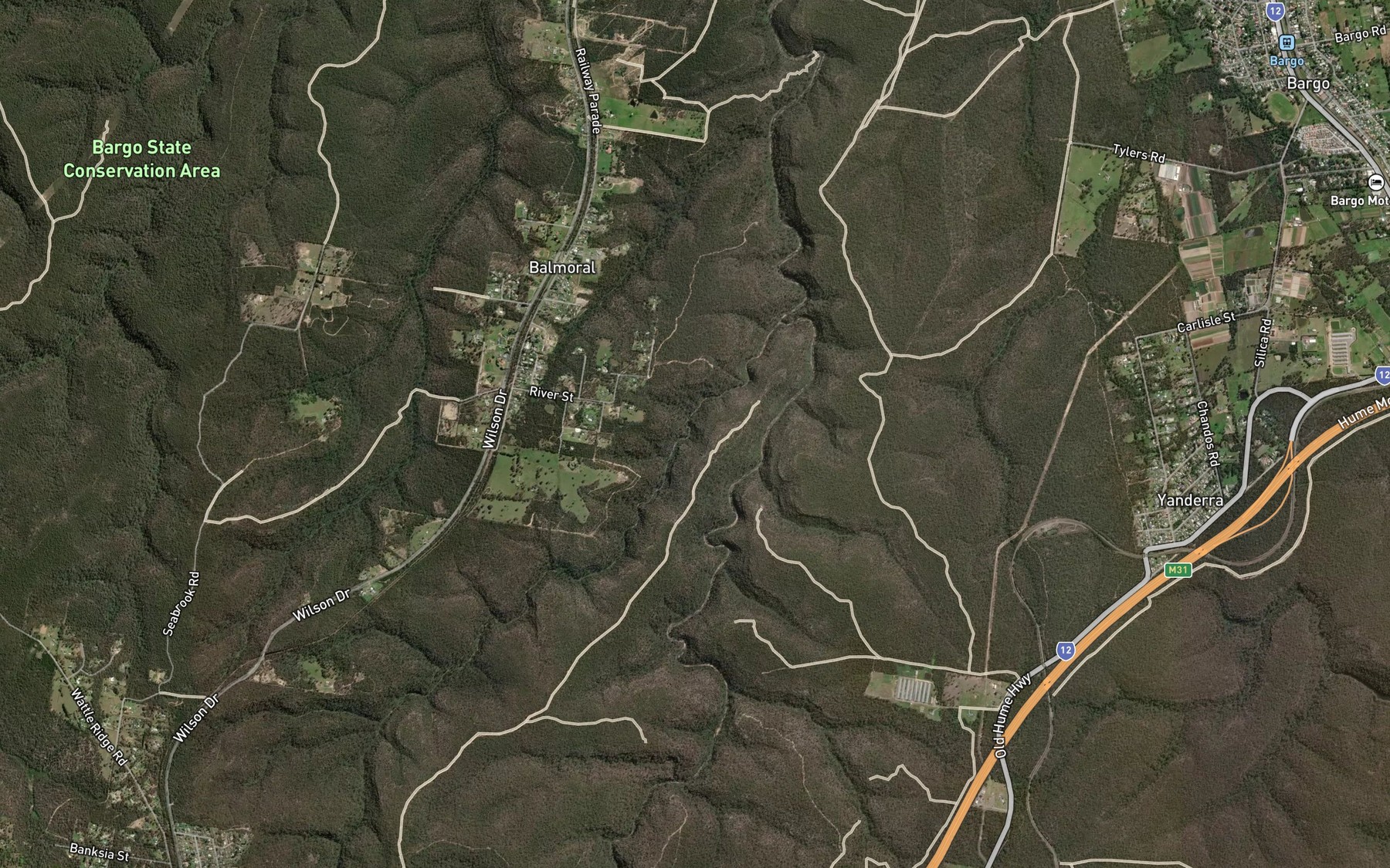 Satellite map of the Woodhouse Creek