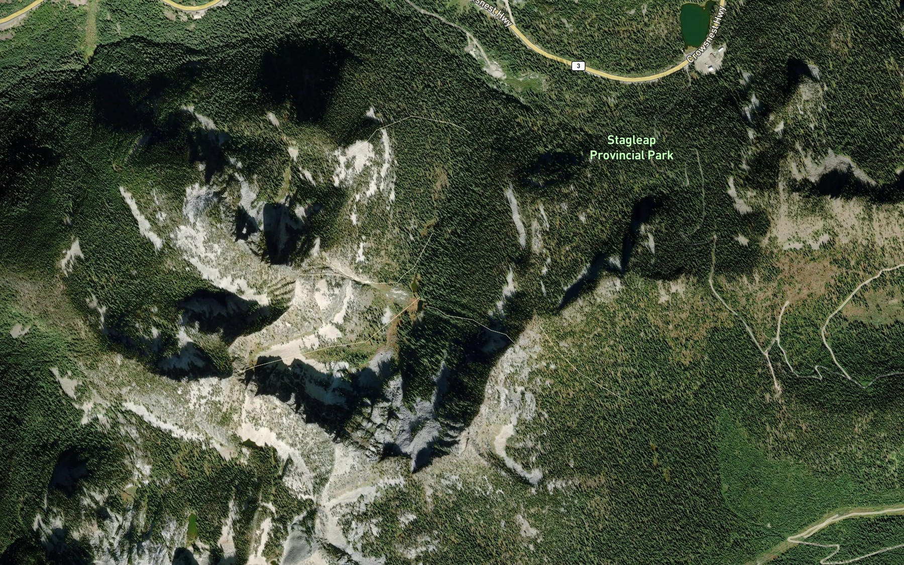 Satellite map of the Bridal Lake