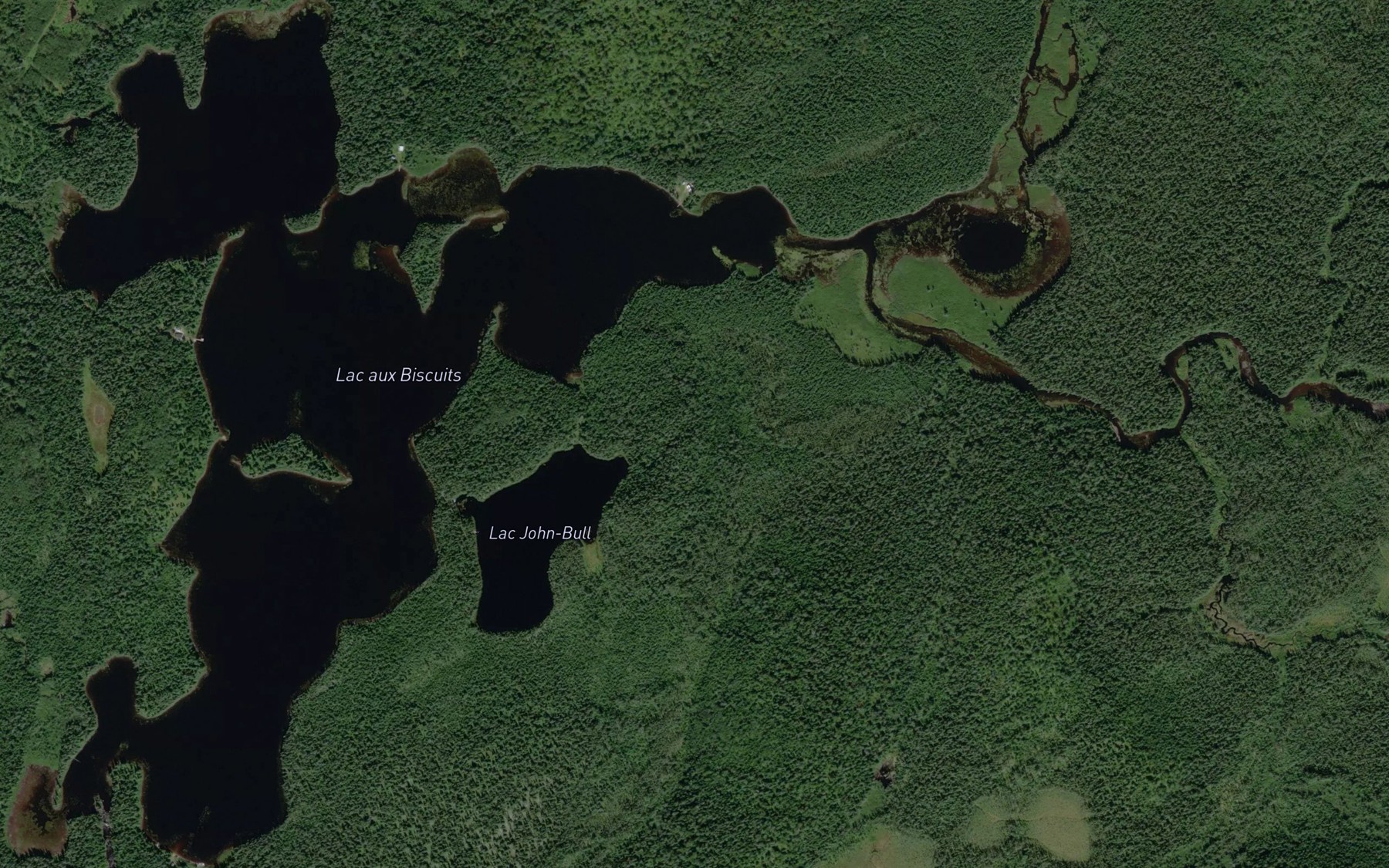 Satellite map of the Lac aux Biscuits