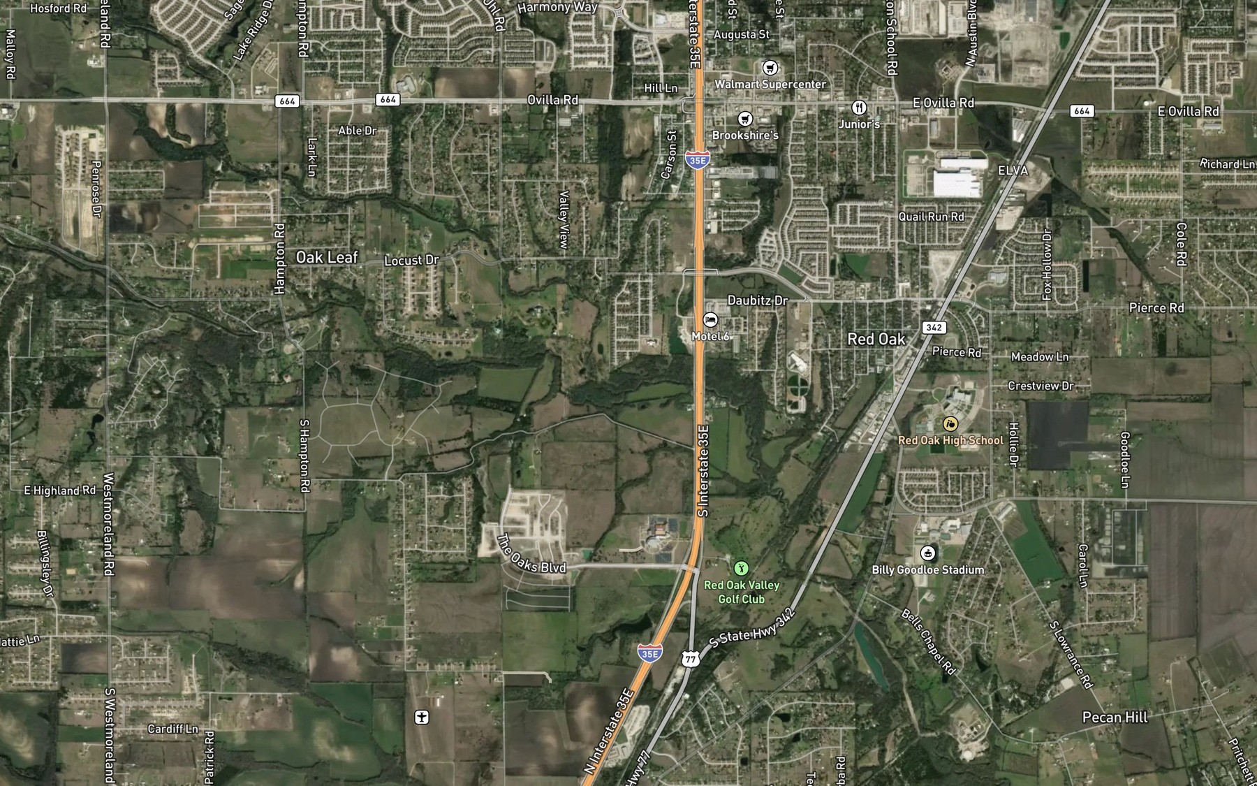 Satellite map of the Little Creek