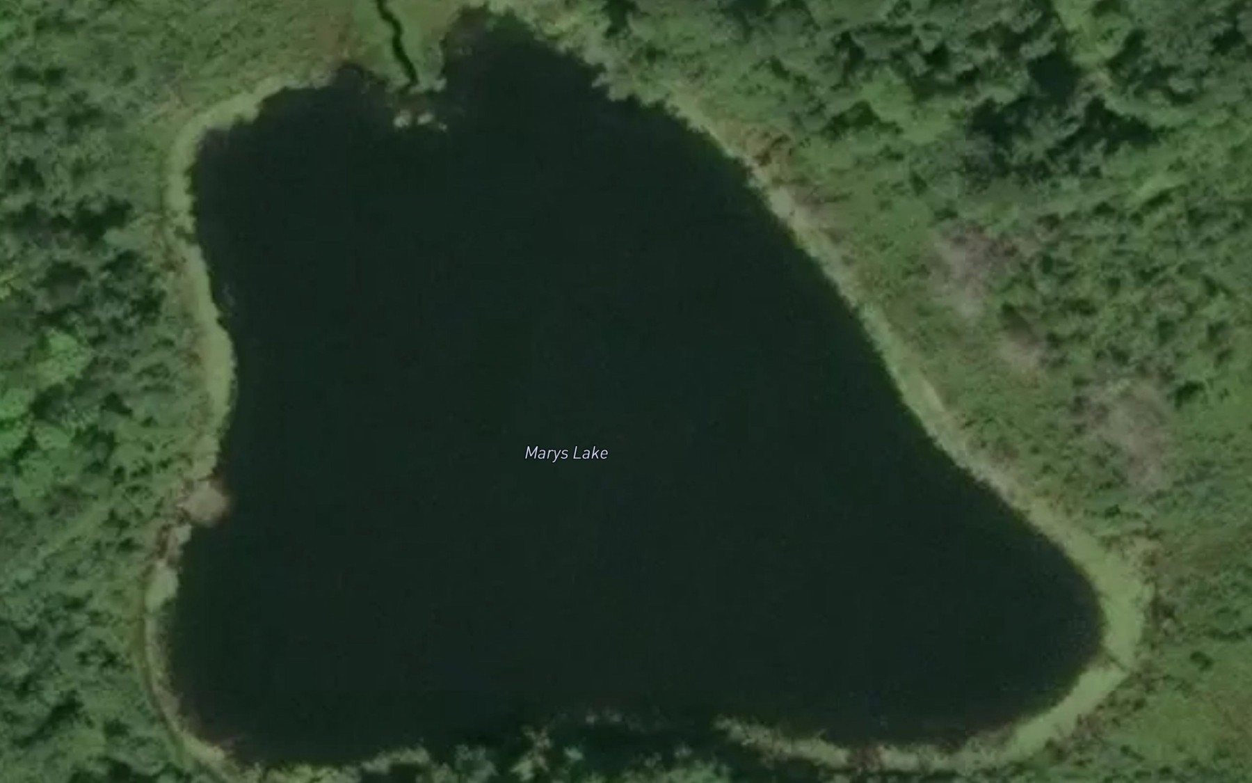 Satellite map of the Marys Lake