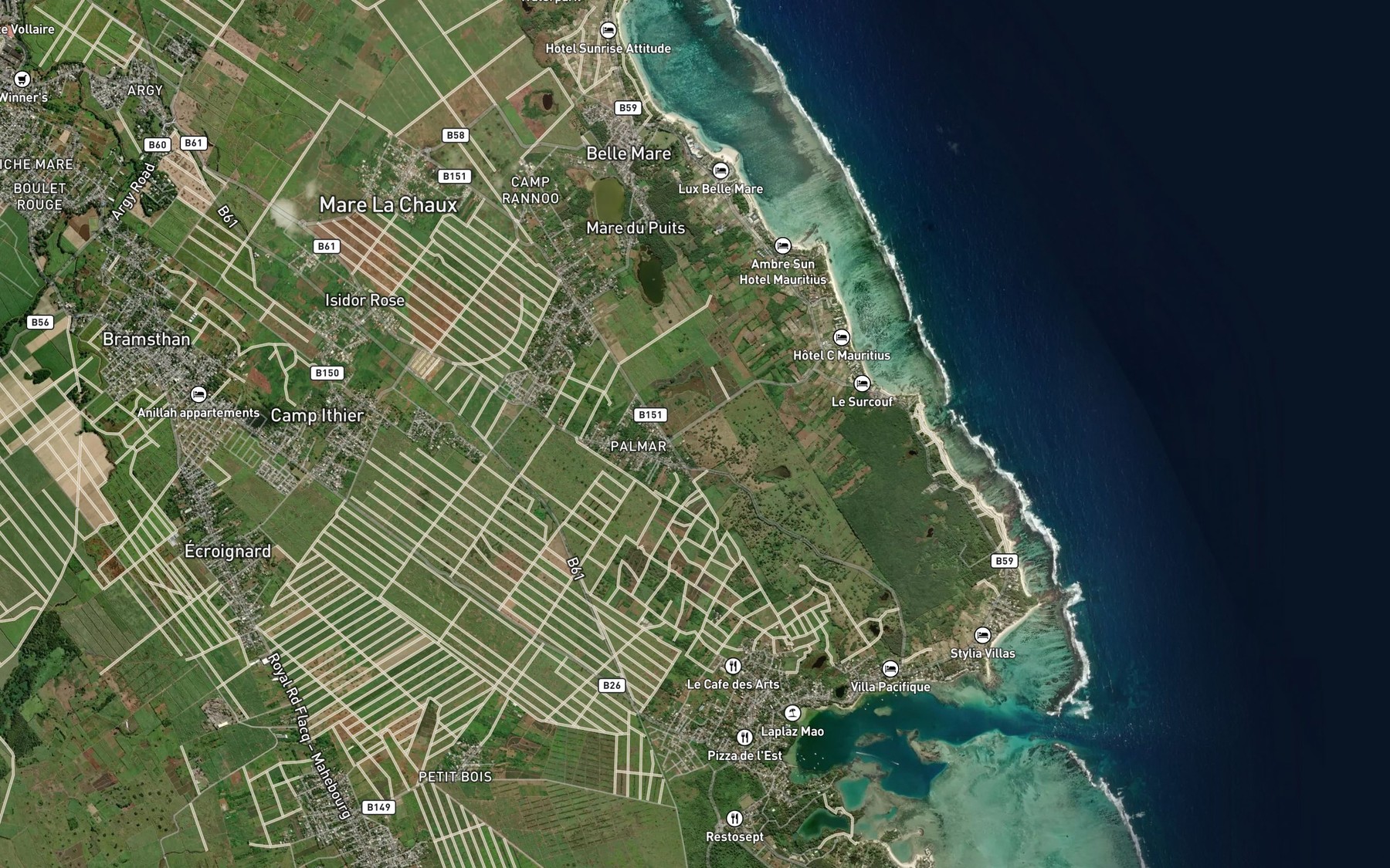 Satellite map of the Mare Planche