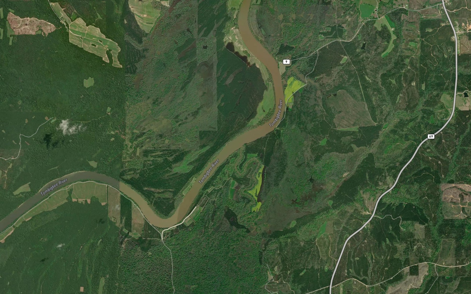 Satellite map of the Horse Creek