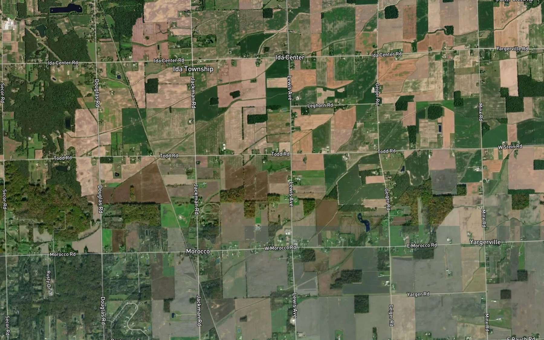 Satellite map of the Duck Pond Drain