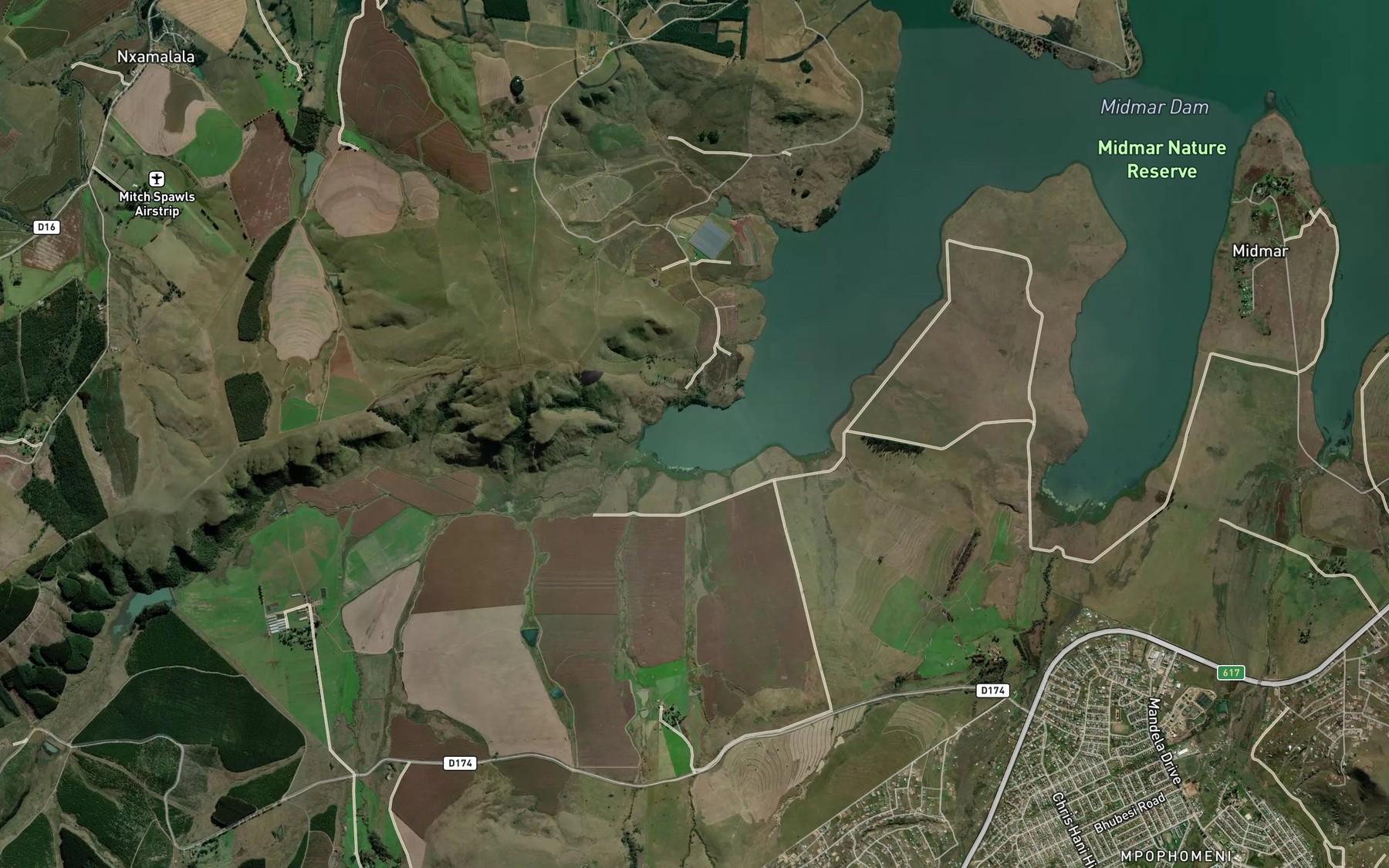 Satellite map of the uGqishi