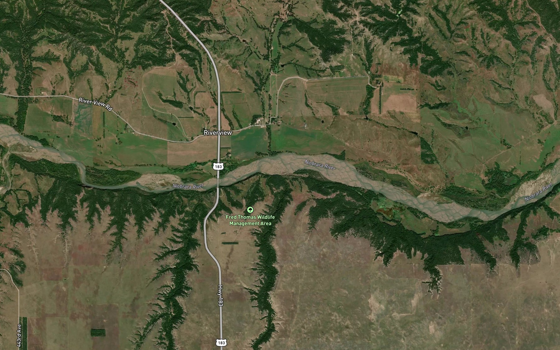 Satellite map of the Elk Creek