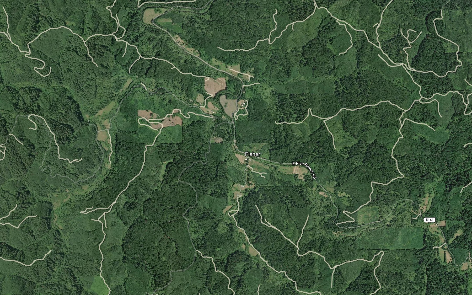 Satellite map of the Crab Creek